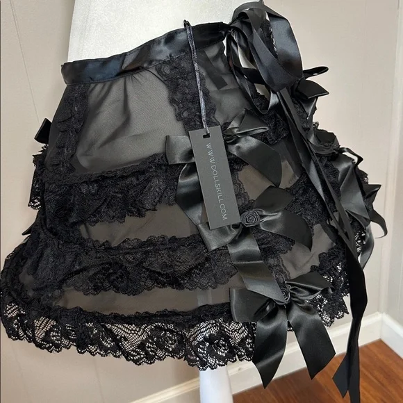 NWT Dolls Kill Death to Sunshine Cage Hoop Mini Skirt - Picture 8 of 15